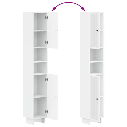 vidaXL Bathroom Cabinet with Open Shelf EDE White 30 x 31 x 190 cm