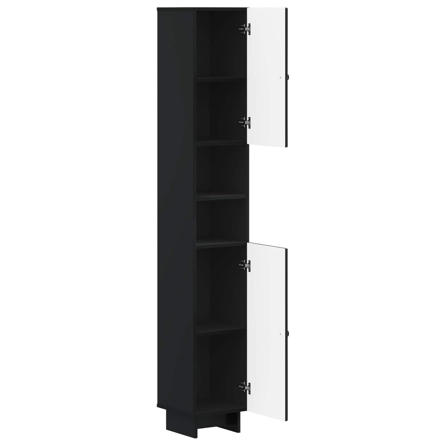 vidaXL Bathroom Cabinet with Open Shelf EDE Black 30 x 31 x 190 cm