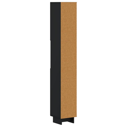 vidaXL Bathroom Cabinet with Open Shelf EDE Black 30 x 31 x 190 cm