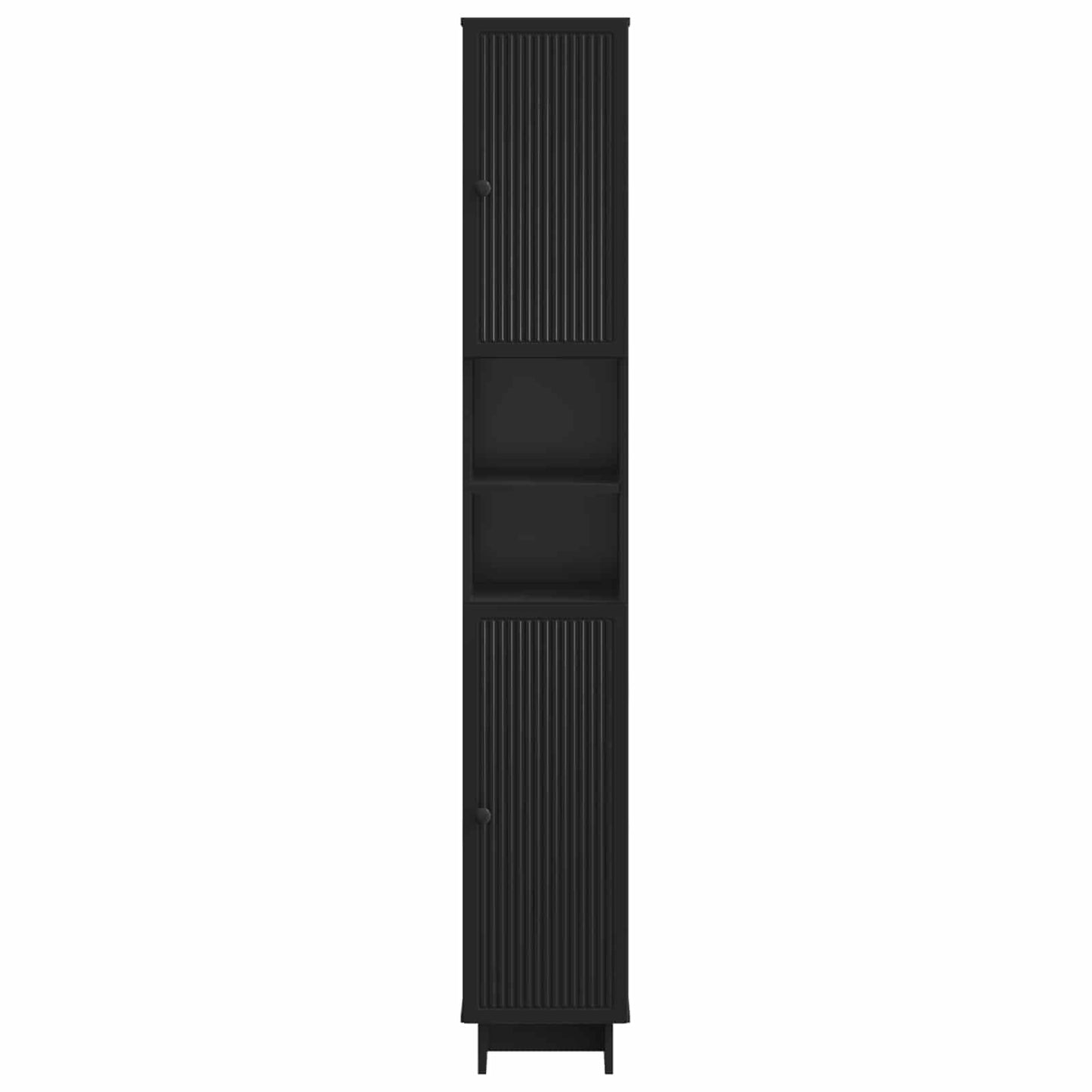 vidaXL Bathroom Cabinet with Open Shelf EDE Black 30 x 31 x 190 cm