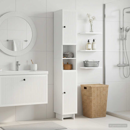vidaXL Bathroom Cabinet with Open Shelf EDE High Gloss White
