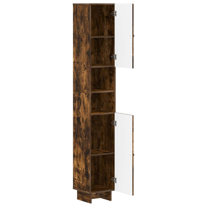vidaXL Bathroom Cabinet with Open Shelf EDE Smoked Oak
