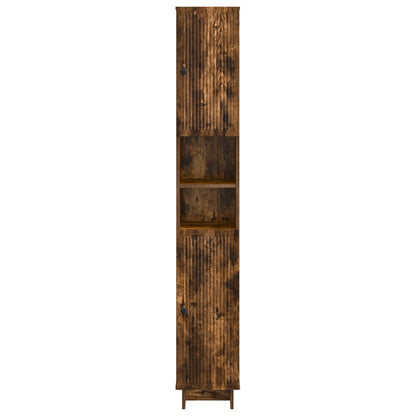 vidaXL Bathroom Cabinet with Open Shelf EDE Smoked Oak