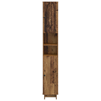 vidaXL Bathroom Cabinet with Open Shelf EDE Old Wood 30 x 31 x 190 cm