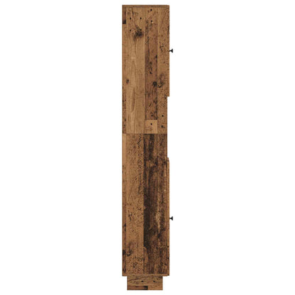 vidaXL Bathroom Cabinet with Open Shelf EDE Old Wood 30 x 31 x 190 cm