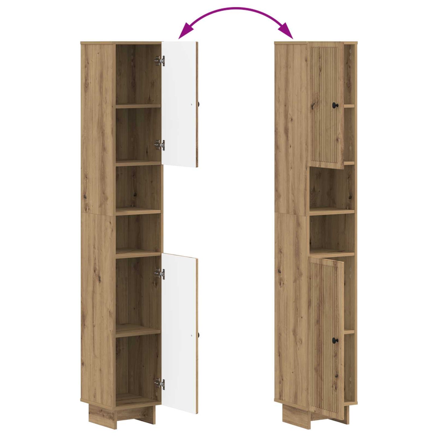 vidaXL Bathroom Cabinet with Open Shelf EDE Artisan Oak