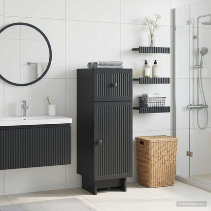 vidaXL Bathroom Storage Cainet EDE Black 30 x 31 x 80 cm
