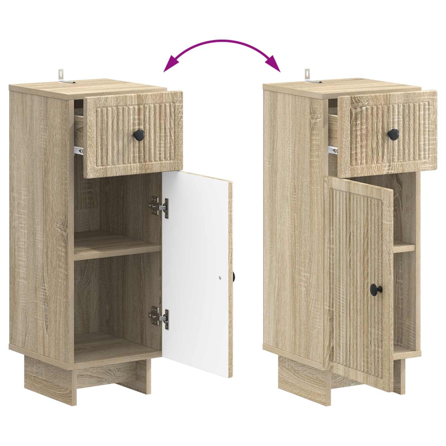 vidaXL Bathroom Storage Cainet EDE Sonoma Oak 30 x 31 x 80 cm