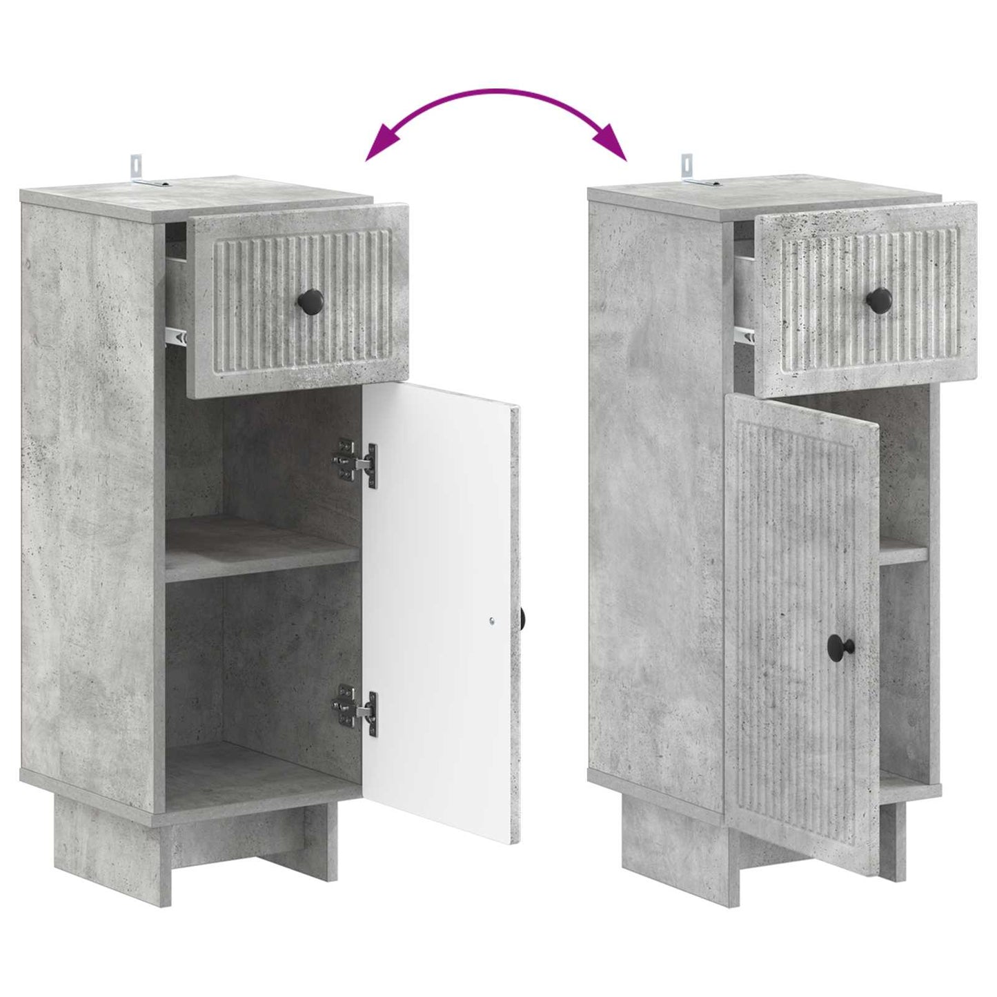 vidaXL Bathroom Storage Cainet EDE Concrete Grey 30 x 31 x 80 cm