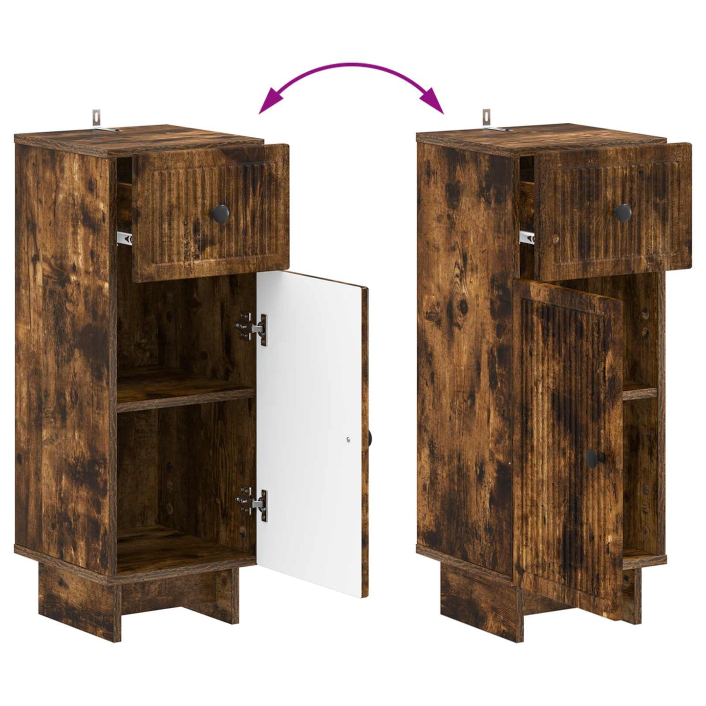 vidaXL Bathroom Storage Cainet EDE Smoked Oak 30 x 31 x 80 cm