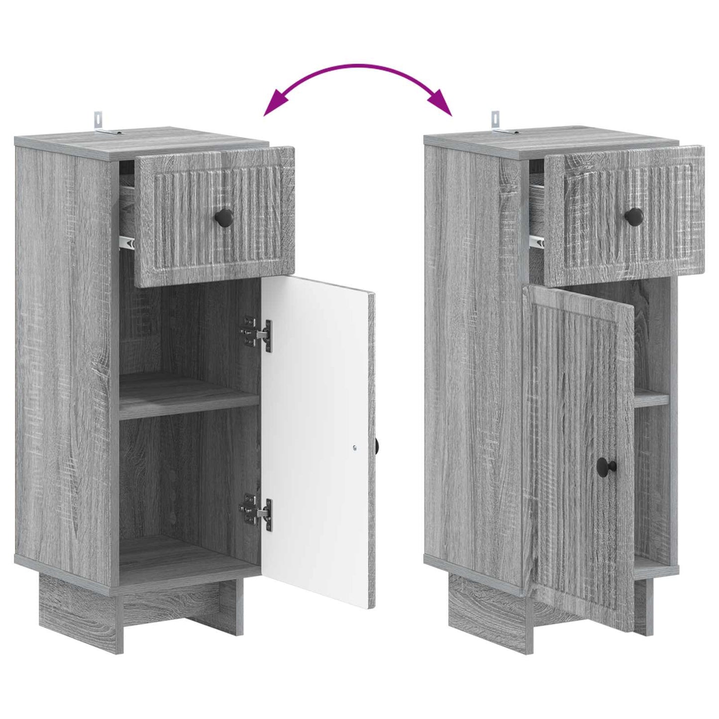 vidaXL Bathroom Storage Cainet EDE Grey Sonoma 30 x 31 x 80 cm