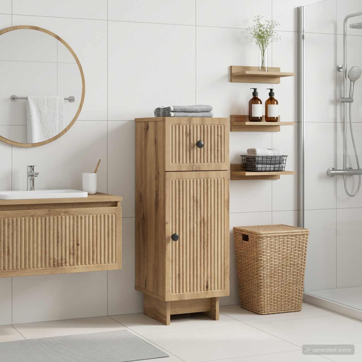 vidaXL Bathroom Storage Cainet EDE Artisan Oak 30 x 31 x 80 cm