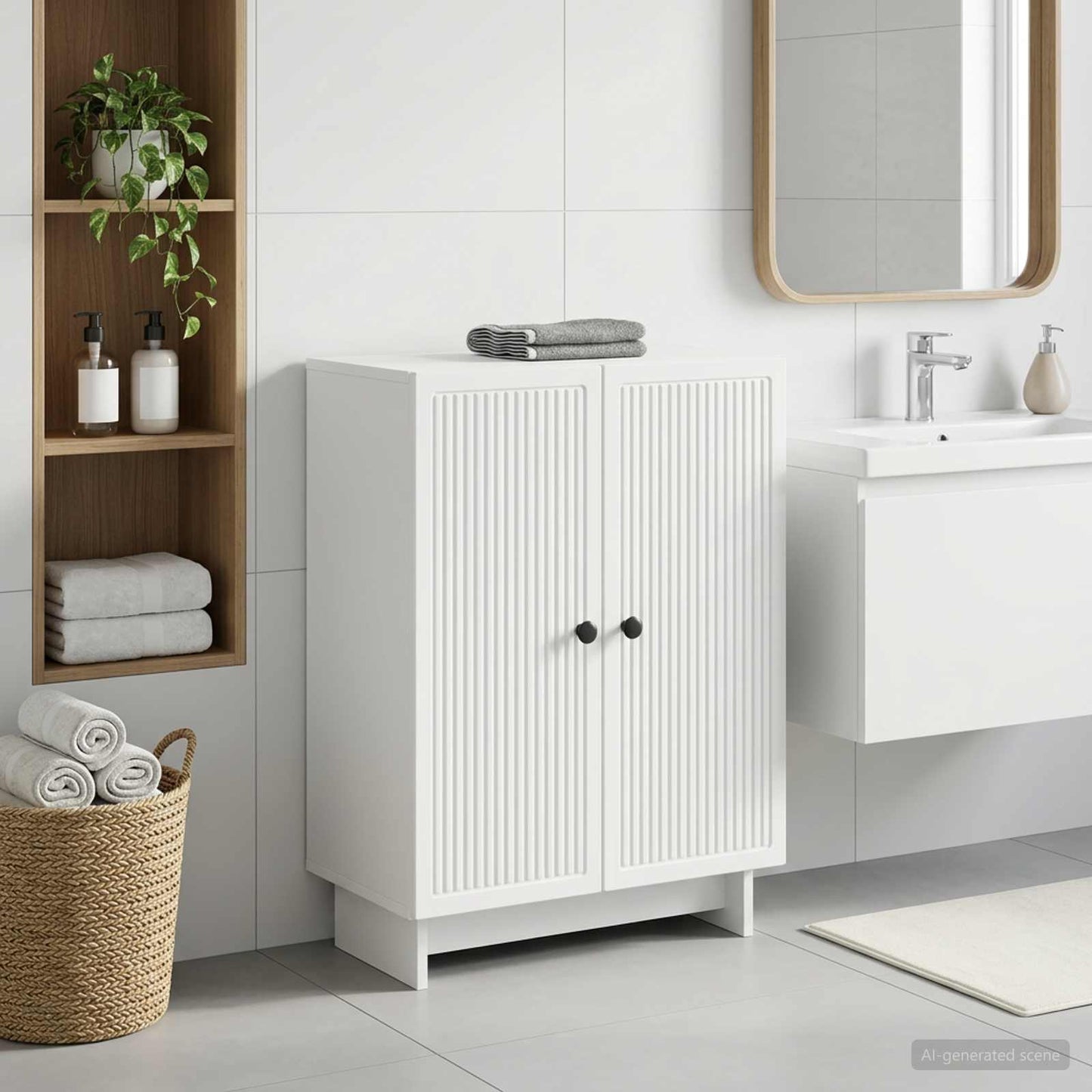 vidaXL Bathroom Storage Cainet EDE White 59.5 x 31 x 80 cm