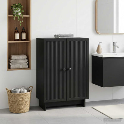 vidaXL Bathroom Storage Cainet EDE Black 59.5 x 31 x 80 cm