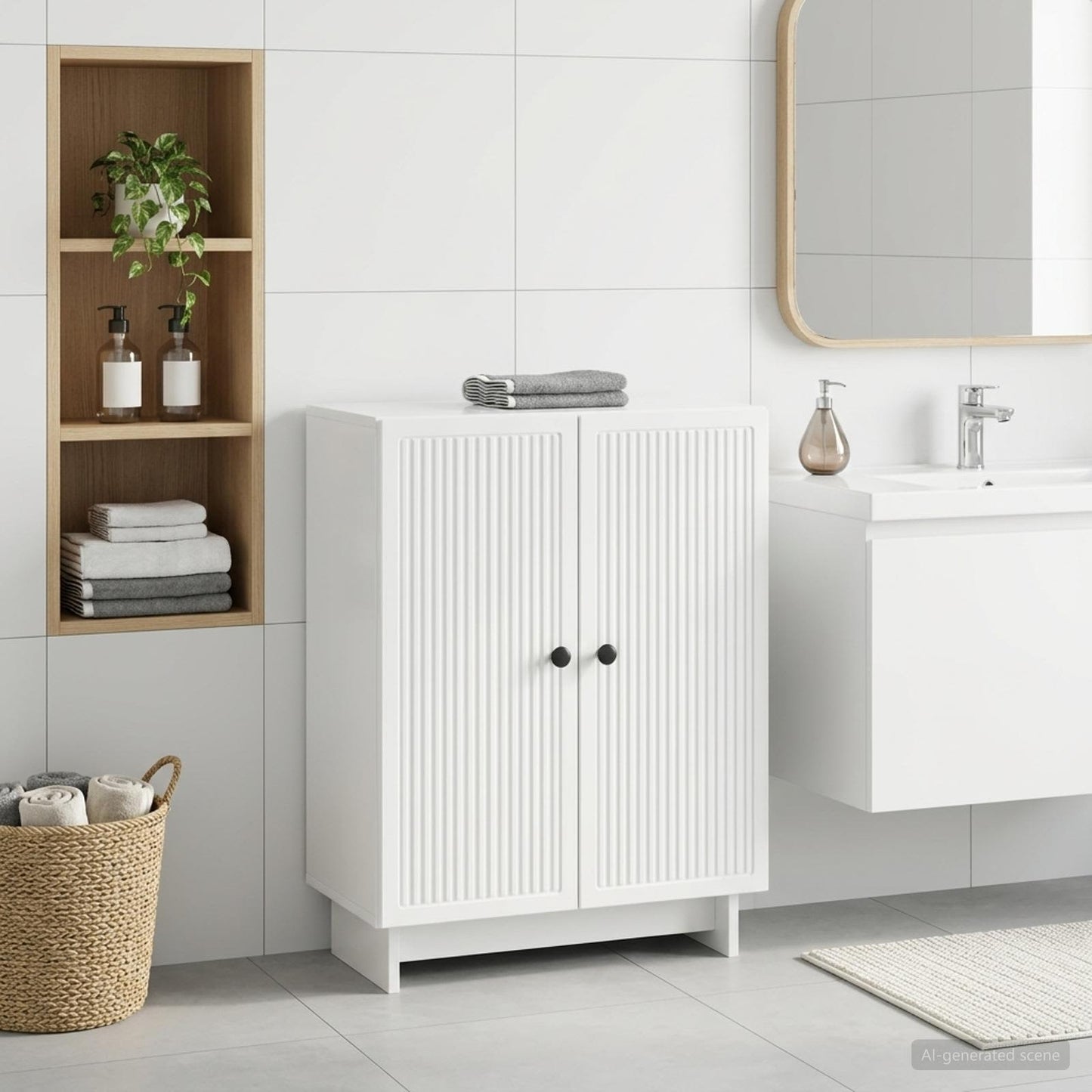 vidaXL Bathroom Storage Cainet EDE High Gloss White 59.5 x 31 x 80 cm
