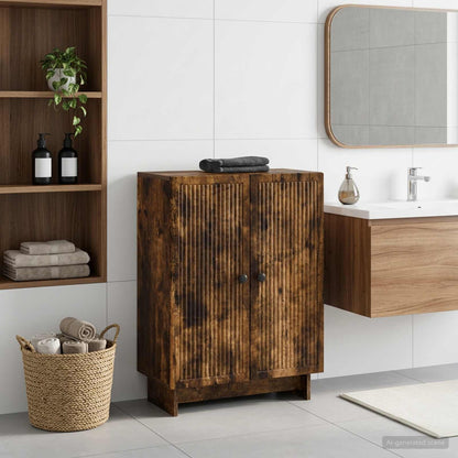 vidaXL Bathroom Storage Cainet EDE Smoked Oak 59.5 x 31 x 80 cm