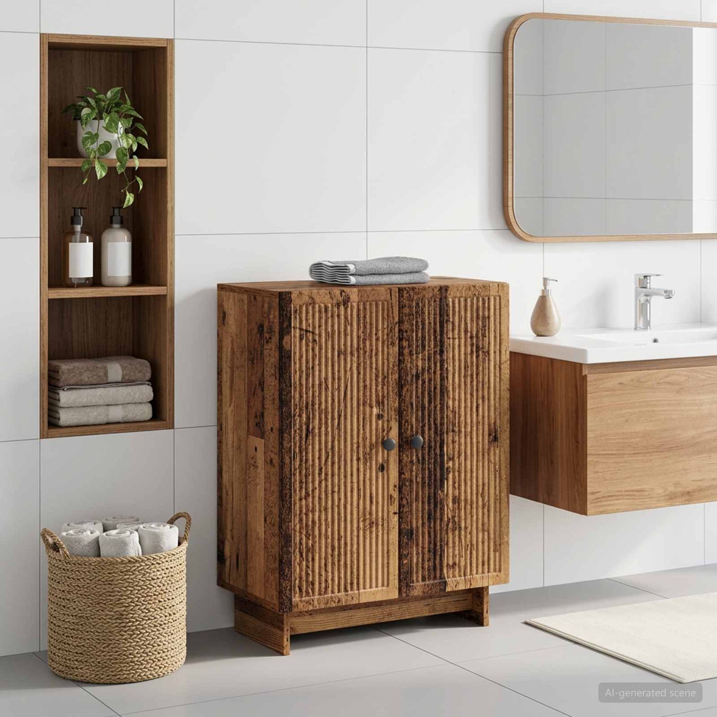 vidaXL Bathroom Storage Cainet EDE Old Wood 59.5 x 31 x 80 cm