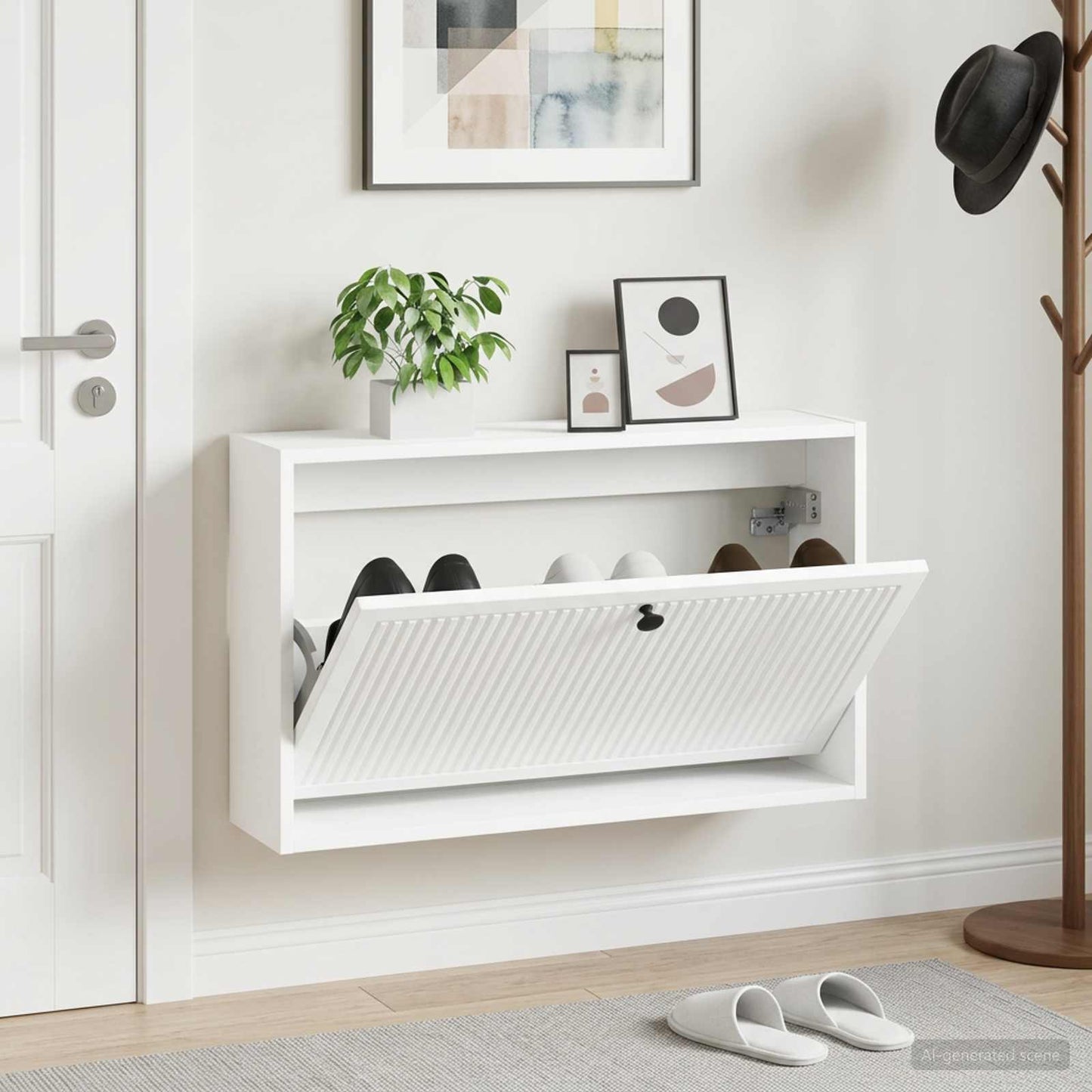 vidaXL Wall-Mounted Shoe Cabinet EDE 71 x 17 x 43 cm Engineered Wood