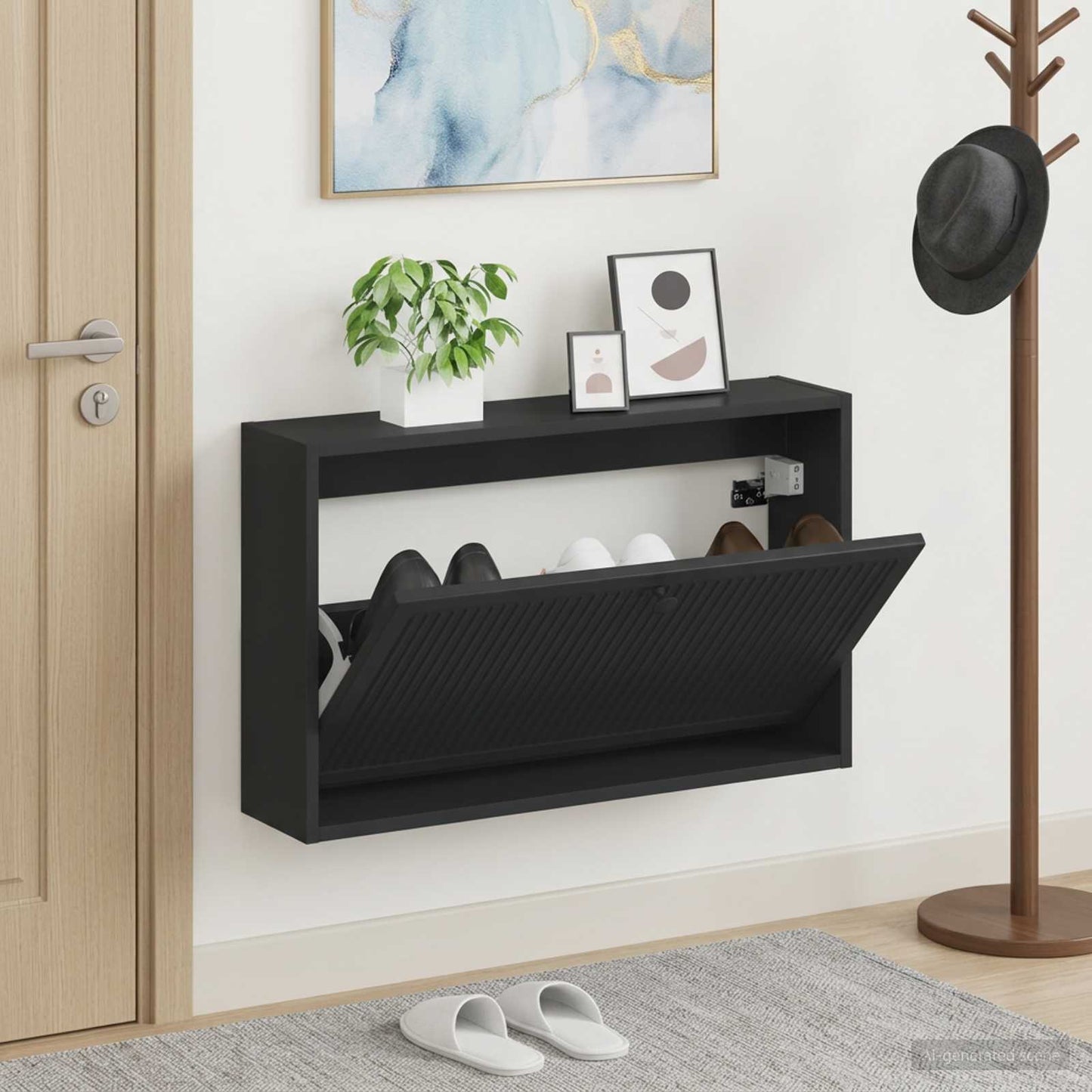 vidaXL Wall-Mounted Shoe Cabinet EDE 71 x 17 x 43 cm Engineered Wood