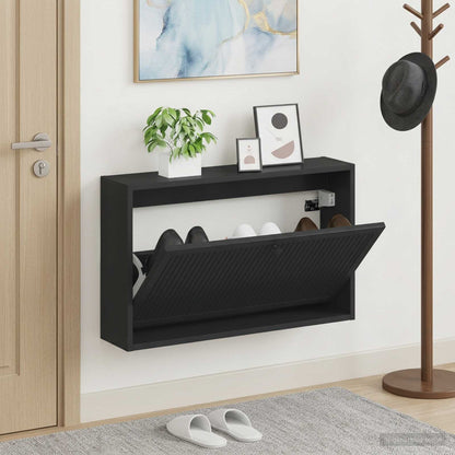 vidaXL Wall-Mounted Shoe Cabinet EDE 71 x 17 x 43 cm Engineered Wood