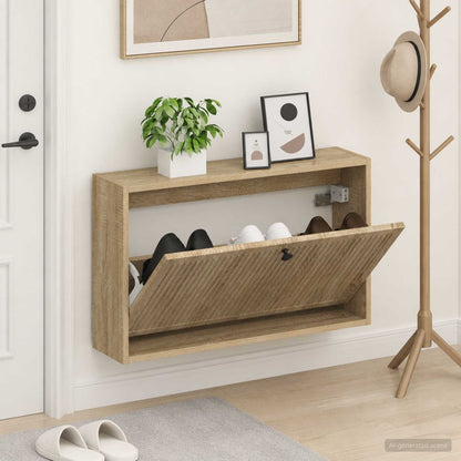 vidaXL Wall-Mounted Shoe Cabinet EDE 71 x 17 x 43 cm Engineered Wood