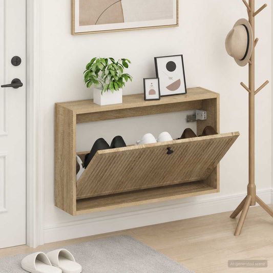 vidaXL Wall-Mounted Shoe Cabinet EDE 71 x 17 x 43 cm Engineered Wood