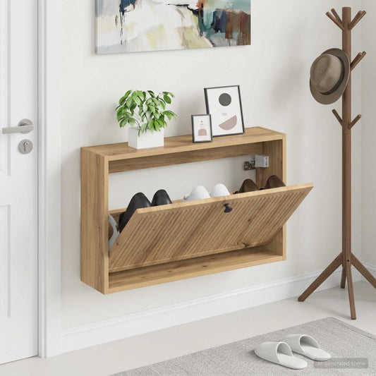 vidaXL Wall-Mounted Shoe Cabinet EDE 71 x 17 x 43 cm Engineered Wood