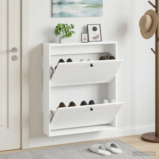 vidaXL Wall-Mounted Shoe Cabinet EDE 71 x 17 x 86 cm Engineered Wood