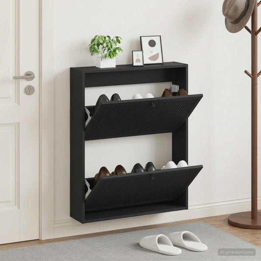 vidaXL Wall-Mounted Shoe Cabinet EDE 71 x 17 x 86 cm Engineered Wood