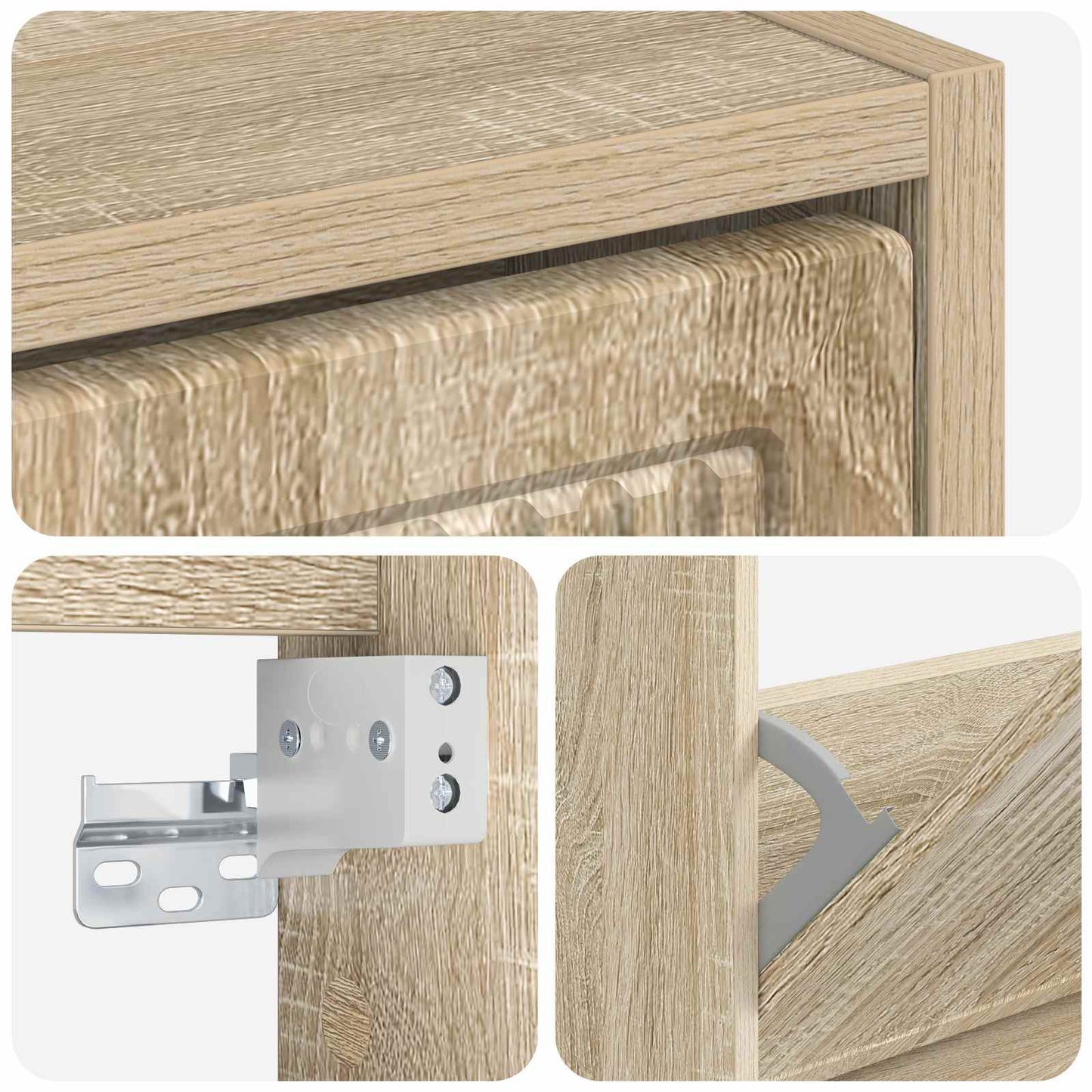 vidaXL Wall-Mounted Shoe Cabinet EDE 71 x 17 x 86 cm Engineered Wood