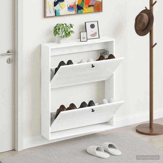vidaXL Wall-Mounted Shoe Cabinet EDE 71 x 17 x 86 cm Engineered Wood