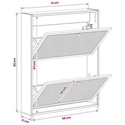 vidaXL Wall-Mounted Shoe Cabinet EDE 71 x 17 x 86 cm Engineered Wood