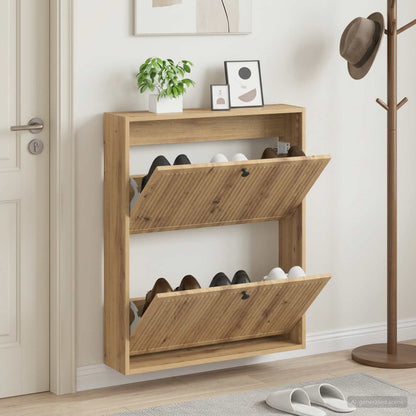vidaXL Wall-Mounted Shoe Cabinet EDE 71 x 17 x 86 cm Engineered Wood