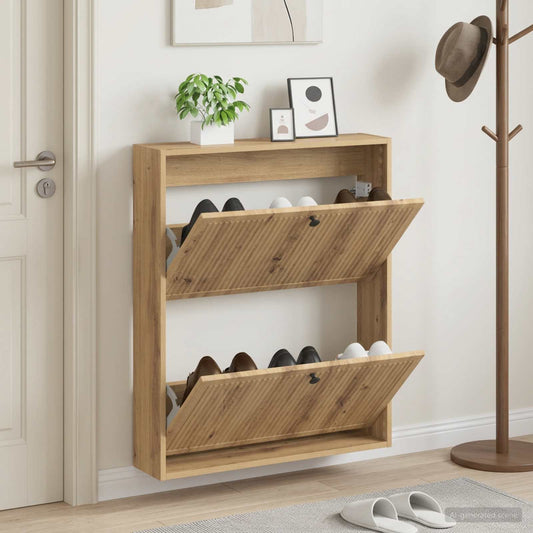 vidaXL Wall-Mounted Shoe Cabinet EDE 71 x 17 x 86 cm Engineered Wood