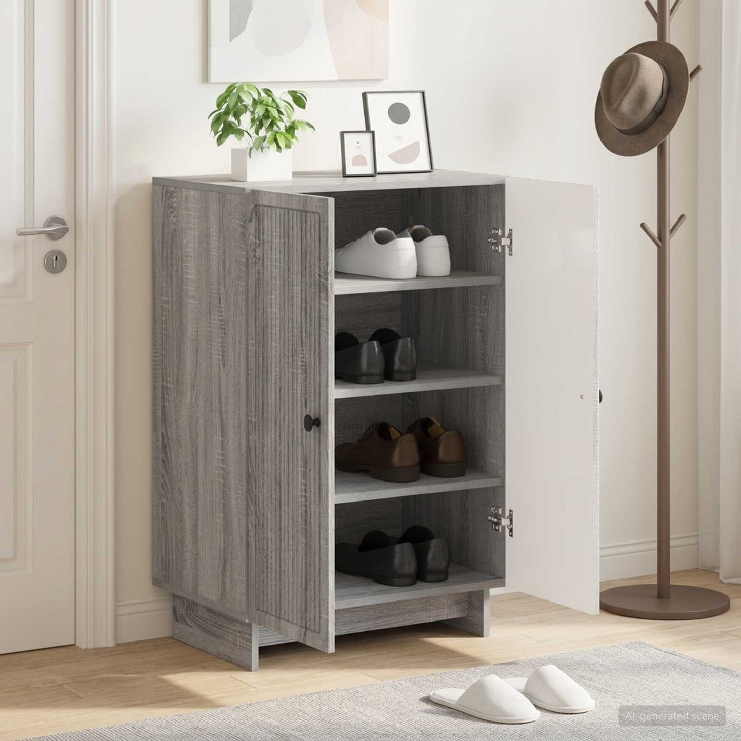 vidaXL Shoe Cabinet EDE 59.5 x 39.5 x 90 cm Engineered Wood