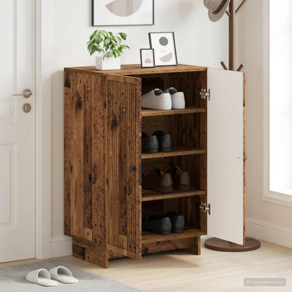 vidaXL Shoe Cabinet EDE 59.5 x 39.5 x 90 cm Engineered Wood Old Wood