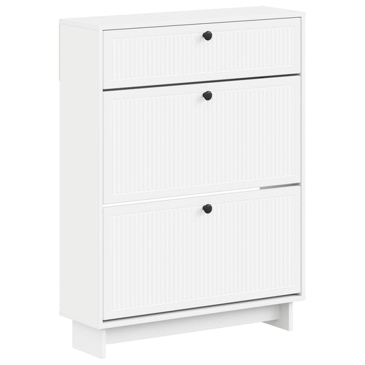 vidaXL Shoe Cabinet EDE 78 x 24 x 103 cm Engineered Wood White