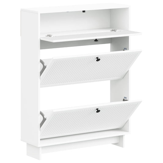 vidaXL Shoe Cabinet EDE 78 x 24 x 103 cm Engineered Wood White