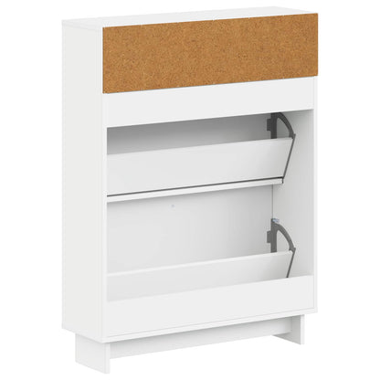 vidaXL Shoe Cabinet EDE 78 x 24 x 103 cm Engineered Wood White