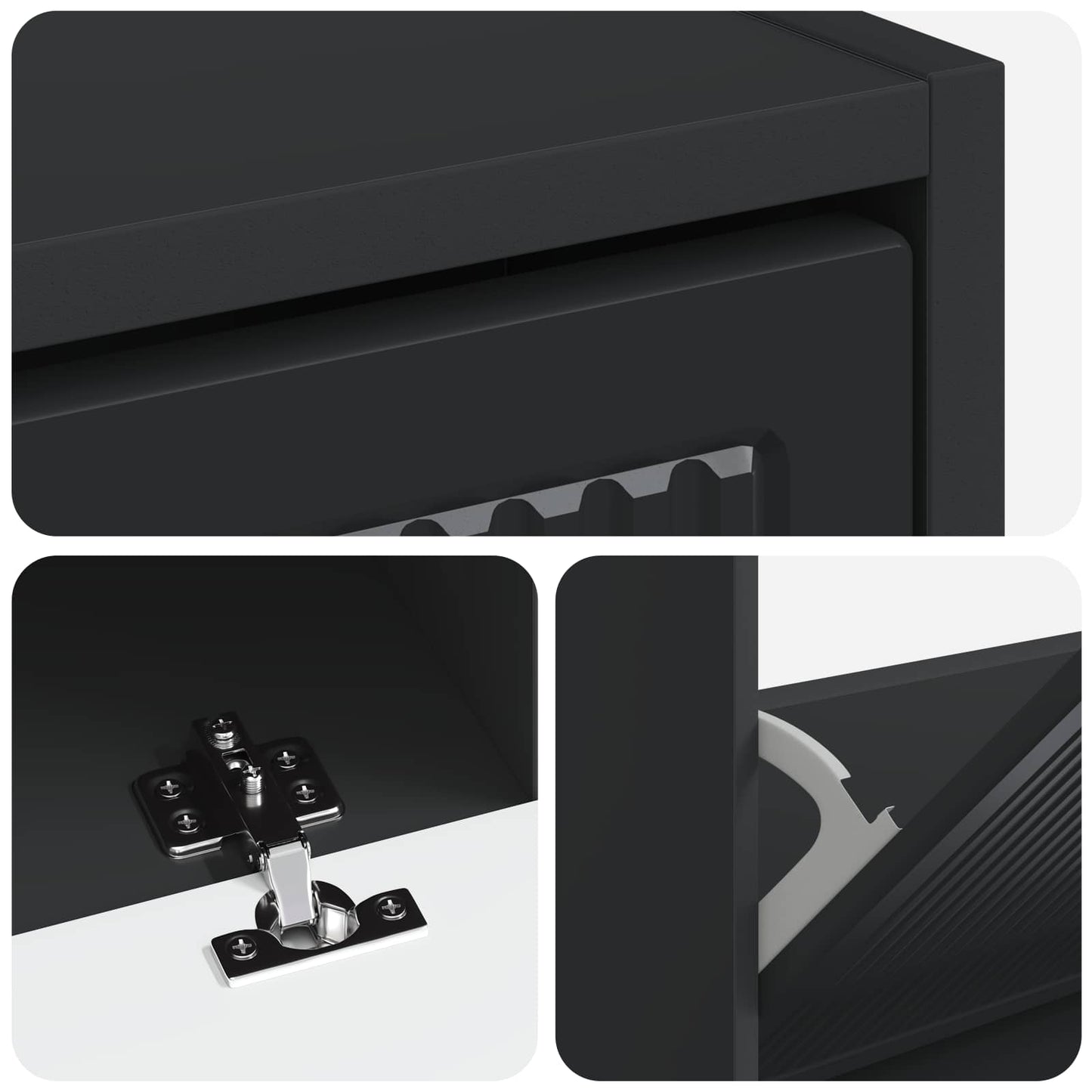 vidaXL Shoe Cabinet EDE 78 x 24 x 103 cm Engineered Wood Black