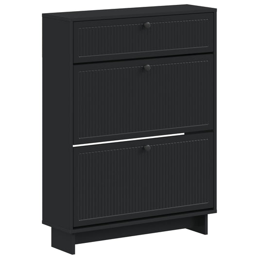 vidaXL Shoe Cabinet EDE 78 x 24 x 103 cm Engineered Wood Black