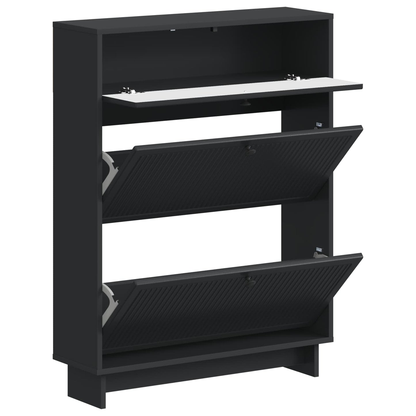 vidaXL Shoe Cabinet EDE 78 x 24 x 103 cm Engineered Wood Black