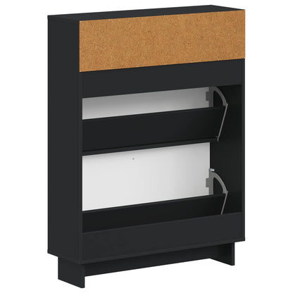 vidaXL Shoe Cabinet EDE 78 x 24 x 103 cm Engineered Wood Black