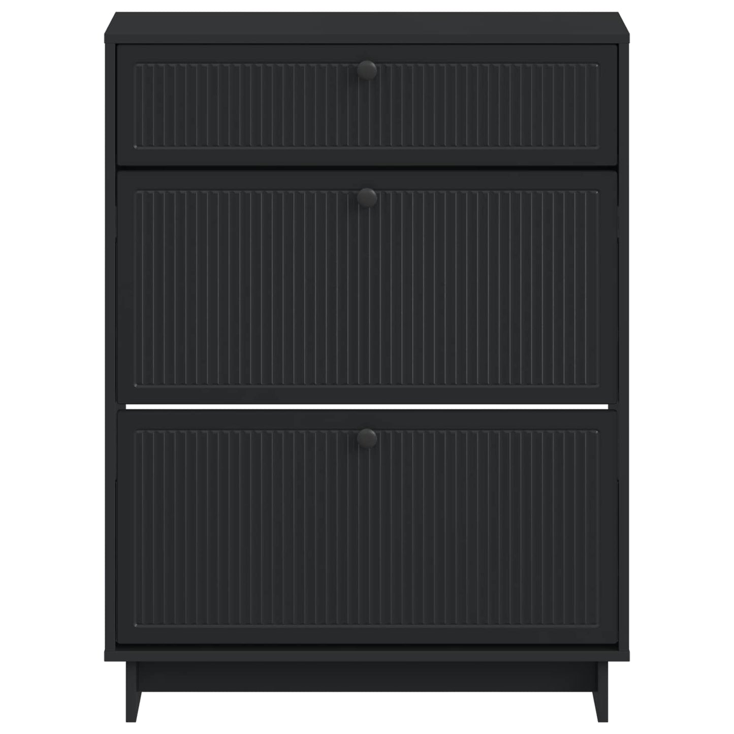vidaXL Shoe Cabinet EDE 78 x 24 x 103 cm Engineered Wood Black