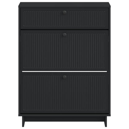 vidaXL Shoe Cabinet EDE 78 x 24 x 103 cm Engineered Wood Black