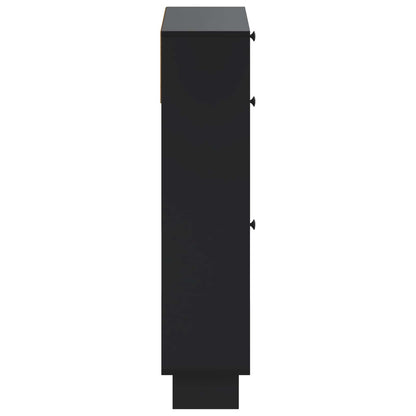 vidaXL Shoe Cabinet EDE 78 x 24 x 103 cm Engineered Wood Black