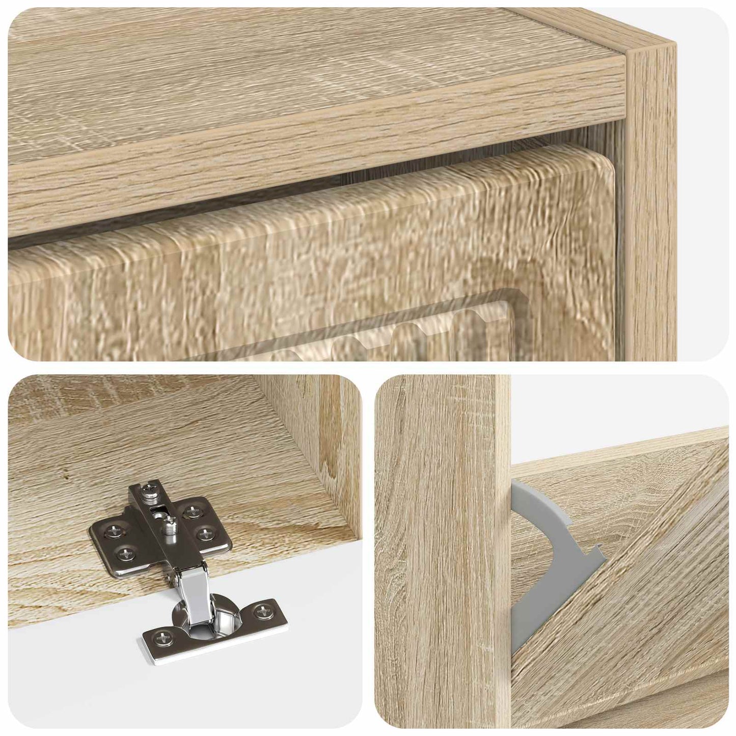 vidaXL Shoe Cabinet EDE 78 x 24 x 103 cm Engineered Wood Sonoma Oak