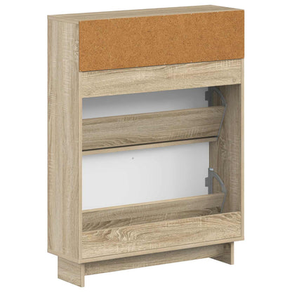 vidaXL Shoe Cabinet EDE 78 x 24 x 103 cm Engineered Wood Sonoma Oak