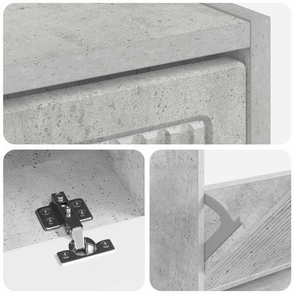 vidaXL Shoe Cabinet EDE 78 x 24 x 103 cm Engineered Wood Concrete Grey
