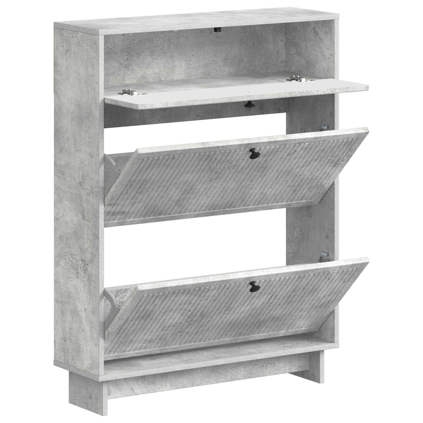 vidaXL Shoe Cabinet EDE 78 x 24 x 103 cm Engineered Wood Concrete Grey